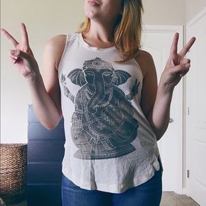 Lucky Brand Ganesh white tank w back zipper
